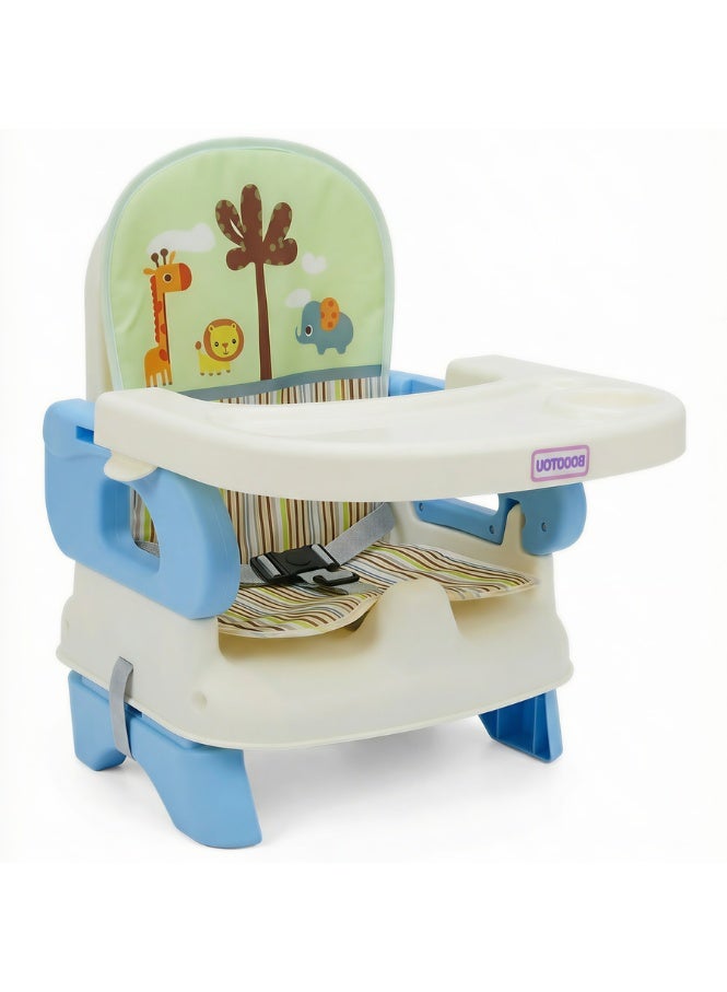 Portable Baby Booster Seat with Removable Feeding Tray and Safety Harness – Adjustable Toddler Dining Chair for Home and Travel